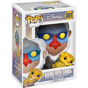 Funko POP Pop Disney Lion King-Rafiki with Simba Toy, Multicolor, 3.75 inches
