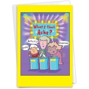 NobleWorks - 1 Funny Women's Birthday Card with Envelope - Cartoon Humor, Stationery Bday Celebration Card for Wife, Women - Lines and Wrinkles C9319BDG