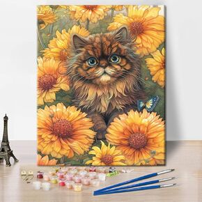 TUMOVO Paint by Number for Adults Dog Adult Paint by Number Kits DIY Painting by Numbers for Adults Dog in a Field Paint-by-Number Color by Number Arts Craft for Home Wall Decor, 16 x20 Inch