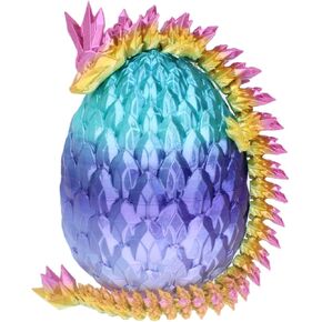 Dragon Egg 3D Printed 12inch Crystal Dragon with Egg Dinosaur Christmas Fidget Toy Gifts for Adults Easter Eggs Basket Stuffers (Dragon Egg)