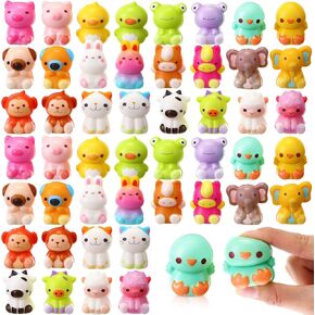 48 Packs Easter Slow Rising Jumbo Animal Toys Bulk Kids Easter Gifts for School Classroom Exchange Anxiety Sensory Stress Relief Toys Party Favors for Classroom Prizes Pinata
