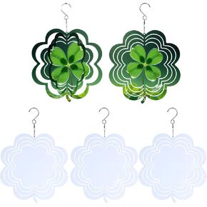 Sublimation Wind Spinner Blank 8 Inch 5 Pack Aluminum Wind Sculpture Double Sided Heat Transfer Printing (Cross Shape)