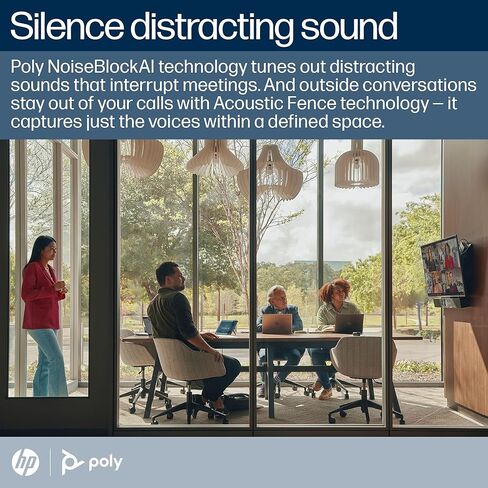 Poly Studio 4K USB Video Conference System (Plantronics) - Camera, Microphone, & Speaker Bar for Small & Medium Conference Rooms - Auto Framing & Tracking - Teams/Zoom Certified - Amazon Exclusive in Kuwait
