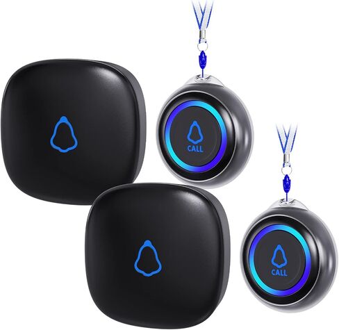 Caregiver Pager, Wireless Call Button for Seniors/Elderly at Home, 1 SOS Button + 1 Receiver Medical Life Alert System, Emergency Panic Call Bell, Help Alarm for Nurse Calling & Patient Assistance in Saudi Arabia