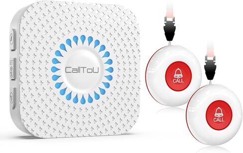 CallToU Caregiver Pager Call Button elderlyWireless SOS Call Button Vibration Pager Nurse Calling Alert System for Home Elderly Disabled Patient 2 SOS Call Buttons/Transmitters 2 Receivers in Kuwait