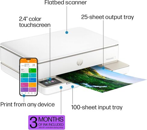 HP Envy 6155e Wireless All-in-One Color Inkjet Printer, Print, scan, Copy, Duplex Printing Best-for-Home, 3 Months of Instant Ink Included (714L5A) in Saudi Arabia