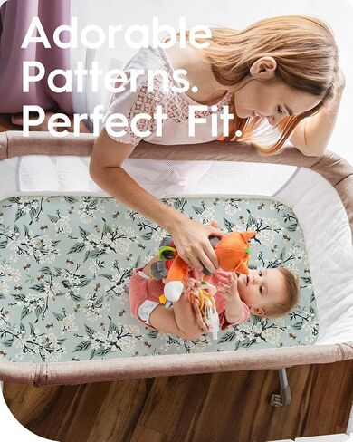 Bassinet Sheets for Baby Boy Girl, TotBasic Buttery Soft Universal Bassinet Fitted Sheet, Compatible with Halo, Mika Micky, Baby Delight, Dream On Me, Maxi COSI and More Bassinet Mattress(Dino&Puppy) in Saudi Arabia