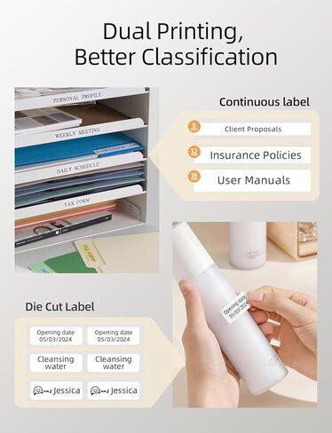 Makeid Label Maker Machine with Tape - Compatible with 9/12/16mm Waterproof Tape, Portable & Rechargeable with Built-in Cutter Wireless Label Printer Compatible with Android & iOS Devices in Kuwait