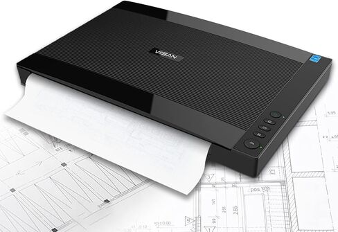 VIISAN VF3240 Large Format Flatbed Scanner, A3 Size, 2400 DPI, CIS Sensor, Scan 12"x 17" in 4 sec, Frameless, Auto-Scan, Document & Photo & Book Scanner, Supports Windows & Mac in Kuwait