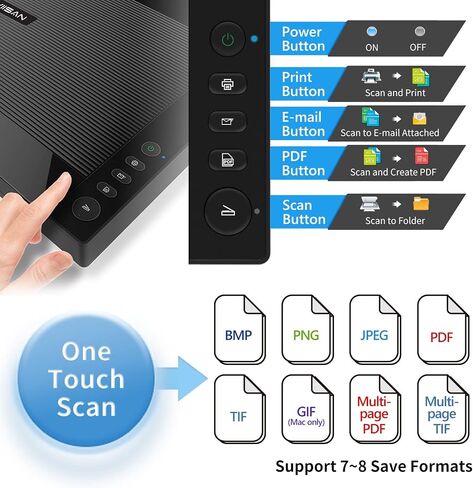 VIISAN VF3240 Large Format Flatbed Scanner, A3 Size, 2400 DPI, CIS Sensor, Scan 12"x 17" in 4 sec, Frameless, Auto-Scan, Document & Photo & Book Scanner, Supports Windows & Mac in Kuwait
