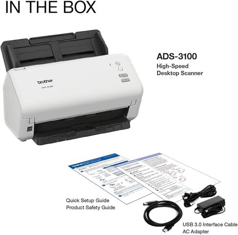Brother ADS-3300W اللاسلكي ، ماسحة سطح المكتب عالية السرعة | 2.8 بوصة الشاشة التي تعمل باللمس | يقوم بمسح ما يصل إلى 40ppm1 in Kuwait