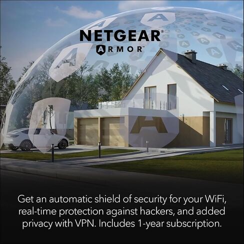 NETGEAR Nighthawk Tri-Band WiFi 7 Router (RS700S) - Security Features, BE19000 Wireless Speed (up to 19Gbps) – 10 Gig Internet Port - Covers up to 3,500 sq. ft., 200 Devices – 1-Year Armor Included in Saudi Arabia