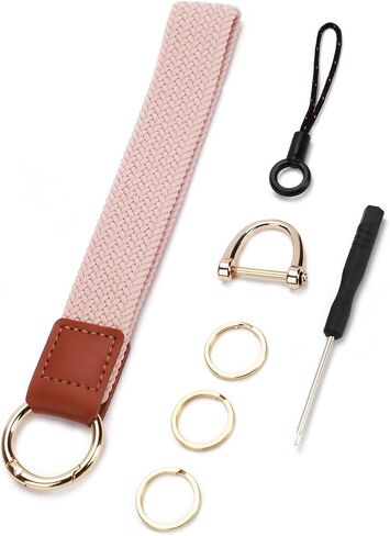 Wristband Keychain Set for Women, with Metal Rings D-Ring Screwdriver Elastic Wristlet Keychain Lanyard for Keys, Key in Saudi Arabia