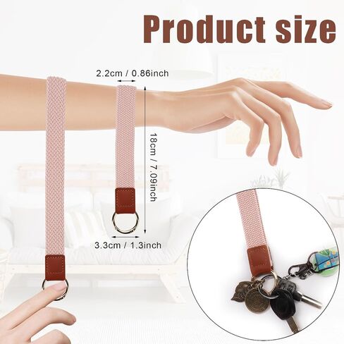 Wristband Keychain Set for Women, with Metal Rings D-Ring Screwdriver Elastic Wristlet Keychain Lanyard for Keys, Key in Saudi Arabia