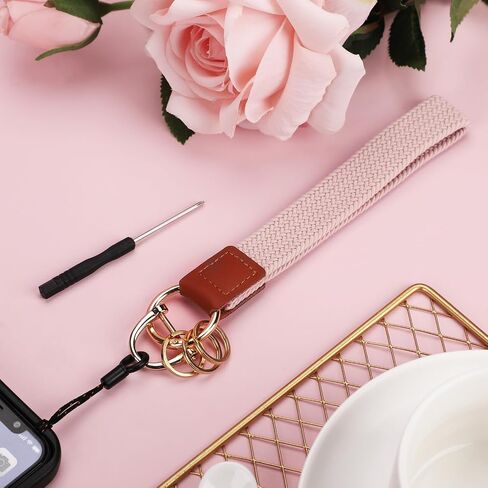 Wristband Keychain Set for Women, with Metal Rings D-Ring Screwdriver Elastic Wristlet Keychain Lanyard for Keys, Key in Saudi Arabia