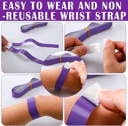 Tudomro 1200 Pack Paper Wristbands for Events Neon Party Wrist Bands Colored Waterproof Concert Identification Hand Bands Lightweight Adhesive Wristbands(Purple) in Kuwait
