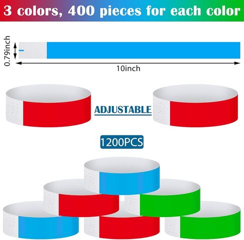 Tudomro 1200 Pack Paper Wristbands for Events Neon Party Wrist Bands Colored Waterproof Concert Identification Hand Bands Lightweight Adhesive Wristbands(Purple) in Kuwait