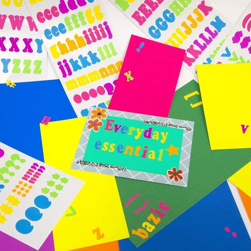 BAZIC Alphabet Numbers Stickers Black Colors, 1" A to Z 0 to 9 Self-Adhesive Sticker for DIY Cards Scrapbooks Labeling (346/Pack), 1-Pack in Saudi Arabia