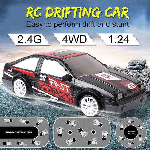 Liberty Imports RC Drift Car 1/24 2.4GHz 4WD Remote Control Sport Racing On-Road Vehicle with LED Light, Batteries and Drift Tires (Style 4) in Saudi Arabia
