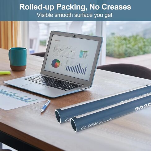 32 "× 48" رمادي 2025 تقويم الجدار الجاف - محو كبير الأزرق في السماء النجمية الرطبة والجافة قابلة للمسح 12 شهرًا مخطط سنوي سنوي ، قابل للانعكاس ، أفقي/عمودي (2025 تقويم الجدار) in Kuwait