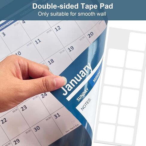 32 "× 48" رمادي 2025 تقويم الجدار الجاف - محو كبير الأزرق في السماء النجمية الرطبة والجافة قابلة للمسح 12 شهرًا مخطط سنوي سنوي ، قابل للانعكاس ، أفقي/عمودي (2025 تقويم الجدار) in Kuwait