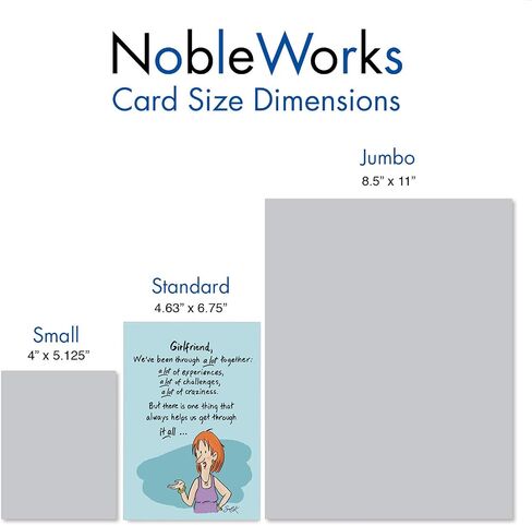 NobleWorks - 1 بطاقة عيد ميلاد مضحكة للسيدات مع مظروف - فكاهة الكرتون ، بطاقة الاحتفال بالقرطاسية BDAY للزوجة ، النساء - الخطوط والتجاعيد C9319BDG in Kuwait