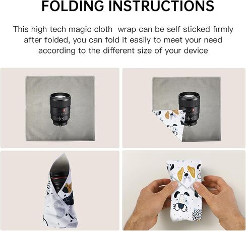 BEIYANG Camera Protective Wrap, Lens Protector Wrapper, 22 x 22 Inch Magic Self-Adhesive Cloth for Camera/Lens/Phone/DSLR/Laptop/Accessories, Anti Scratch Equipment Wrap Storage Pouch in Kuwait