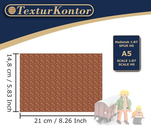 3 Sheets Self-Adhesive Decorative Film Roof Tiles for Model Making in Scale 1:87 Scale H0 (UK: 3.5 mm Scale) (Roof Tiles Clay 3) in Kuwait