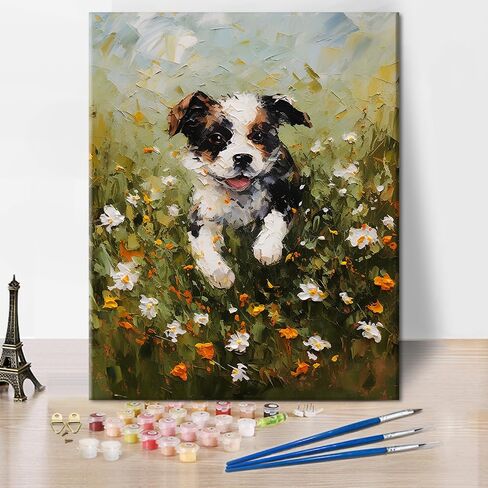 TUMOVO Paint by Number for Adults Dog Adult Paint by Number Kits DIY Painting by Numbers for Adults Dog in a Field Paint-by-Number Color by Number Arts Craft for Home Wall Decor, 16 x20 Inch in Saudi Arabia