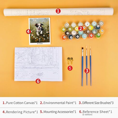 TUMOVO Paint by Number for Adults Dog Adult Paint by Number Kits DIY Painting by Numbers for Adults Dog in a Field Paint-by-Number Color by Number Arts Craft for Home Wall Decor, 16 x20 Inch in Saudi Arabia