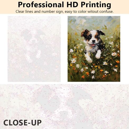 TUMOVO Paint by Number for Adults Dog Adult Paint by Number Kits DIY Painting by Numbers for Adults Dog in a Field Paint-by-Number Color by Number Arts Craft for Home Wall Decor, 16 x20 Inch in Saudi Arabia