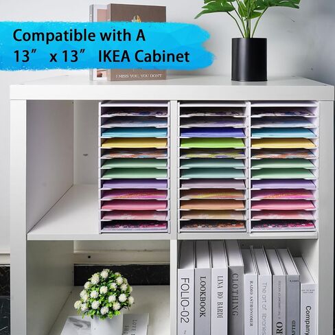 SANFURNEY 6" x 6" Origami Paper Organizer, 12 Tier Folding Paper Storage Rack, Desktop Traditional Paper Origami Sheets Colored Paper Holder for Home School Classroom (White) in Saudi Arabia