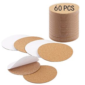 100 PCS self Adhesive Cork for Coasters Bulk,4"x 4" Coaster Bottoms self Adhesive,Round Coaster Backing with self Adhesive,DIY Crafts Thin Drinks Cork Coasters