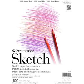 Strathmore 200 Series Sketch Pad, 5.5x8.5 inch, 100 Sheets, Side Wire - Artist Sketchbook for Drawing, Illustration, Art Class Students