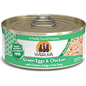 Weruva Classic Cat Food, Green Eggs & Chicken with Chicken Breast & Egg in Pea Soup, 5.5oz Can (Pack of 24)