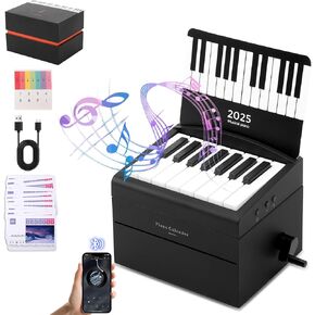 Piano Calendar, Playable Piano Desk Calender 2025, Mini Piano with 52 Music Scores in 27 Cards, Gift for Valentine's Birthday Christmas Teenagers Boys Girls Adults Fans of Swift Home Decor(White)