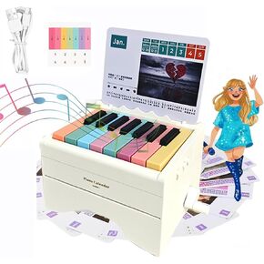 2025 Playable Piano Calendar - Fantastic Choice for Music Lovers, Contains 52 Sheet Music 56 Cards, Mini Piano, Rechargeable and Ready to Use, Creative Multi-Purpose Decorative Gifts