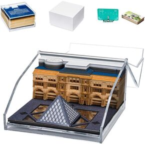 3D Calendar 2025,Time Piece Calendar 2025,3D Calendar,Paper Sculpture Louvre 3D Weekly Calendar with Light Design,Office Desktop Note Taking,Paper Sculpture Desktop Decoration