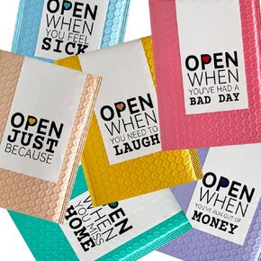 Open When Envelopes for College Student, College Daughter Son Gift, University Gifts, College Gifts, Leaving Home Gift, Going Away to College Gifts – 6 Pack Multi-color