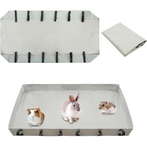 Guinea Pig Cage Bottom Tarp for C&C Grids Habitat Cage Panel, 36x24 inches Guinea Pig Cage Liner Base, Washable Small Animal Cage Bedding for Rabbits Hamsters Hedgehogs Ferrets Small Pets(No Cage)