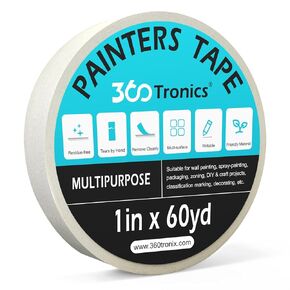 White Painters Tape Multi-Surface Tape, 2 in x 60 Yards Painter's Tape White for Wall Painting, Labeling, DIY Projects, Protects Surfaces and Removes Easily, 1 Roll