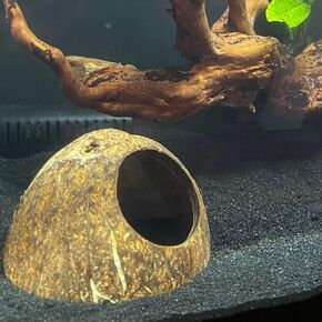 Aquarium Cave Coconut Shell Cave and Hide for Fish, pleco cave, Shrimp cave, Aquarium Decor Caves, Fish Tank Decorations Hideout Fish Tank Caves and hides