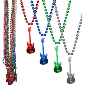 Windy City Novelties - 12 Pack - Mardi Gras Guitar Bead Stelces