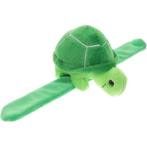 Plush Slap Bracelets Stuffed Animal Huggers Turtle Sea Animal Slap Bracelets Stuffed Ocean Theme Party Plush Fillers Party Favors Turtle Snap Bracelet, 10X7.5CM, Green