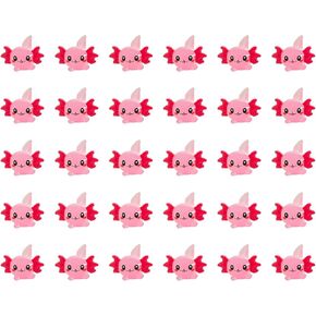 X Hot 30PCS Mini Resin Axolotl Figurines & Charms - Cute Axolotl Cake Topper & Ornament for DIY Craft, Garden, Dollhouse Decoration (Pink)