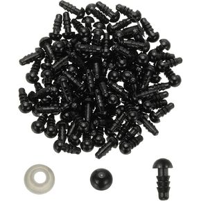 PATIKIL 9mm Safety Eyes, 150 Set Plastic Craft Eyes with Washers Safety Eyes for Stuffed Animals Crochet Toys Dolls DIY Craft Making, Black