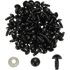 PATIKIL 9mm Safety Eyes, 150 Set Plastic Craft Eyes with Washers Safety Eyes for Stuffed Animals Crochet Toys Dolls DIY Craft Making, Black