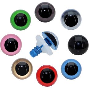 Bestartstore Safety Eyes for Crochet,128Pcs 15mm 8Colors Plastic Safety Eyes Amigurumi Eyes Crochet Animal Eyes for DIY Making of Stuffed Animals Crafts Bear Plushies Toy Supplies