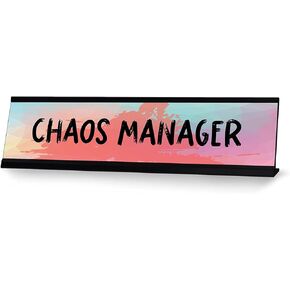 علامة مكتب Chaos Manager Designer Series Desk ، Nameplate Nameplate (2 × 8 ")