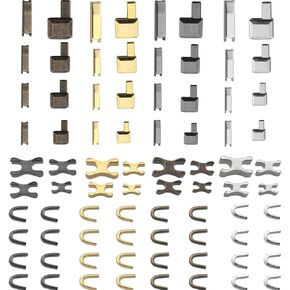 CHENJIN 80PCS Metal Zipper Repair Kit Zipper Latch Slider Retainer Set Square Latch Plug Zipper Latch Slider Retainer Used to Repair Dress Sunblock Jacket Down Jacket